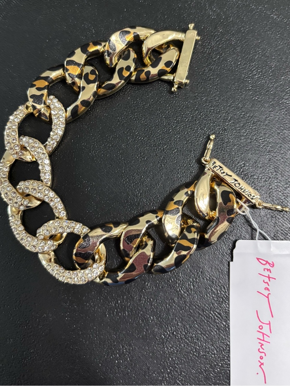 Betsey Johnson Gold Leopard Chain Link Bracelet - Picture 4 of 11